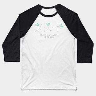 Cartoon drawing of a happy tree doing yoga Baseball T-Shirt